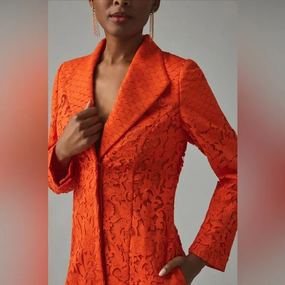 Anthropologie Orange Lace Dress - Picture 2 of 5